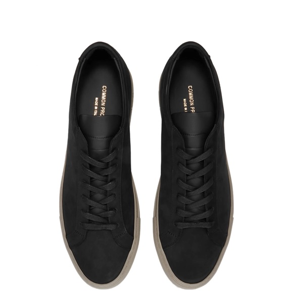 Common Projects Achilles Low Black Nubuck Leather Sneakers Men’s 39 EU / 6 US - Picture 1 of 11